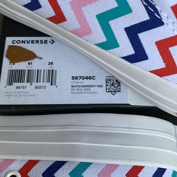 CONVERSE CTAS HI WHITE/UNIVERSITY RED WMNS - Picture 12 of 13